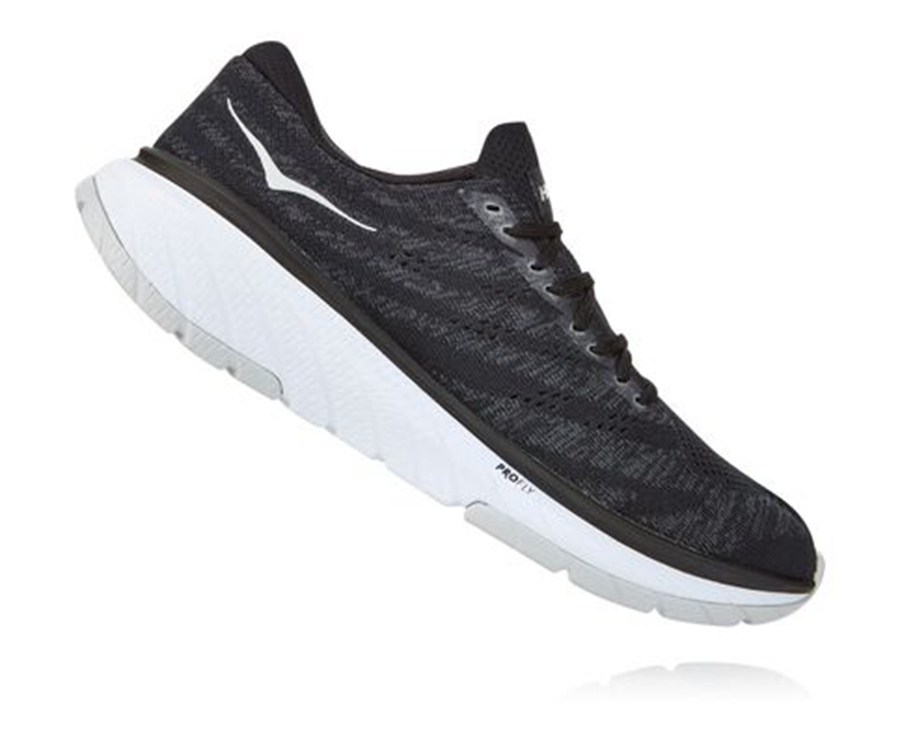 Running Shoes Mens - Hoka One One Cavu 3 - Black/White - ZFCEJYS-50